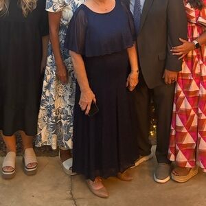 Formal navy blue dress. Size 16 Worn only once for a wedding.